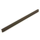 Momo ANGLE cabinet pull handle in matte bronze finish, mounted on a wooden cabinet door, showcasing modern angular design