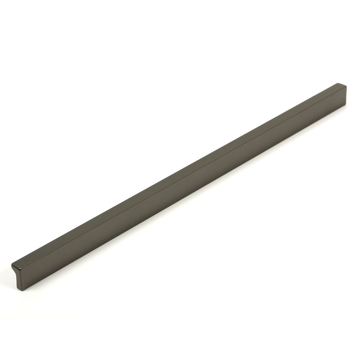 Momo ANGLE cabinet pull handle in matte gray finish, sleek angular design for kitchen or furniture cabinets.
