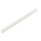 Momo ANGLE cabinet pull handle in white finish, mounted on a cabinet door, showcasing modern angular design.