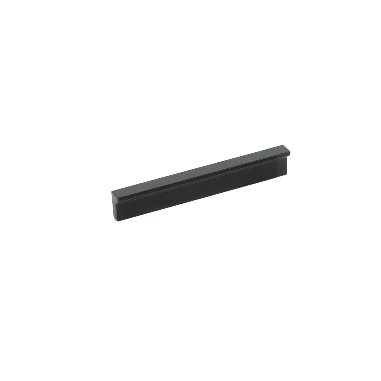 Momo ANGLE cabinet pull handle in matte black finish, with sleek angular design for modern kitchen or furniture drawers.