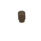 Momo ARPA round cabinet knob in matte black finish, showing a close-up of the sleek, modern design on a wooden cabinet.