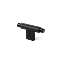 Momo ARPA Cabinet T-Pull handle in black finish mounted on a cabinet door with a sleek, modern design.