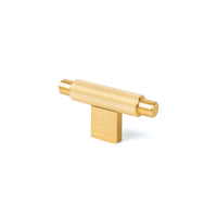 Momo ARPA Cabinet T-Pull in brushed dark bronze finish, close-up of modern drawer handle with sleek design.