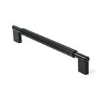 Momo ARPA D cabinet pull handle in black finish, sleek and modern hardware for furniture drawers and cabinets.