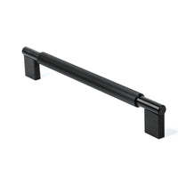Momo ARPA D cabinet pull handle in black finish, sleek and modern hardware for furniture drawers and cabinets.