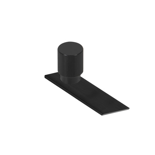 MOMO ARPA ROUND KNOB AND BACKPLATE 22MM IN BRUSHED BLACK in Brushed Black