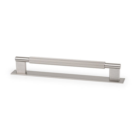 ARPA D HANDLE AND BACKPLATE 192MM DULL BRUSHED NICKEL in Dull Brushed Nickel
