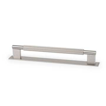 ARPA D HANDLE AND BACKPLATE 192MM DULL BRUSHED NICKEL in Dull Brushed Nickel
