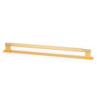 Momo ARPA D cabinet pull handle with backplate, brushed bronze finish, mounted on a cabinet door, showcasing sleek modern design