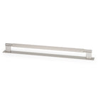 Momo ARPA D cabinet pull handle with backplate in brushed bronze finish, mounted on a cabinet door for modern kitchen style.