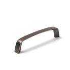 Momo ACUTO D cabinet pull handle in brushed metal finish, mounted on a cabinet door, sleek and modern design.