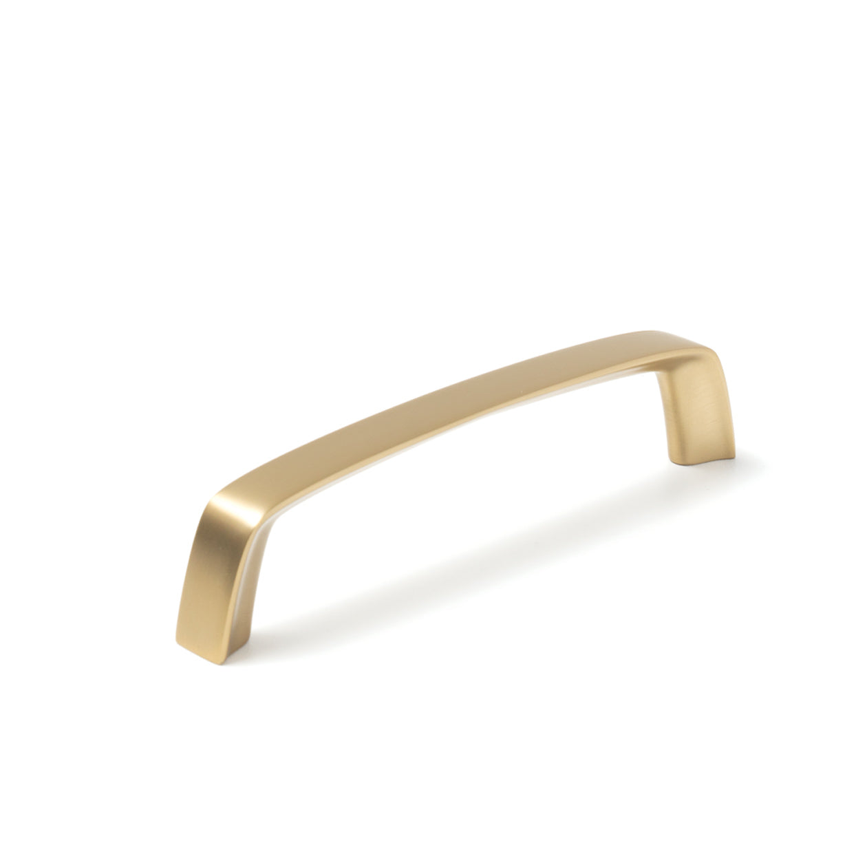 Momo ACUTO D cabinet pull handle in brushed brass finish, sleek and modern design for kitchen or furniture cabinet doors.
