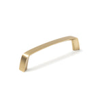Momo ACUTO D cabinet pull handle in brushed brass finish, sleek and modern design for kitchen or furniture cabinet doors.