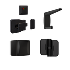 Advantage Moda Kit Designer Black, Vis Pack ? Contains: 3 x Moda RH Gravity Hinges, 1 x Moda Lock & Indicator Set, 1 x Moda Bumper, 1 x Moda Hook & Universal Screw Fixings   in Designer Black