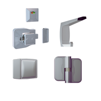 Advantage Moda Kit SCP, Vis Pack ? Contains: 3 x Moda RH Gravity Hinges, 1 x Moda Lock & Indicator Set,  1 x Moda Bumper, 1 x Moda Hook & Universal Screw Fixings   in Satin Chrome