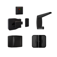 Advantage Designer Moda Kit, Vis Pack - Contains; 3x Moda Designer RH Spring Hinges, 1x Moda Designer Indicator Set, 1x Moda Designer Bumper, 1x Moda Designer Coat Hook & Universal Screw Fixings   in Designer Black