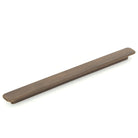 Momo Aspen cabinet pull handle in brushed nickel finish, sleek and modern design for kitchen or furniture cabinets.