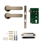 Momo Aspen lever handle with dark bronze finish, designed for door hardware and easy grip operation.