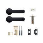 Momo Aspen lever handle in matte black finish, designed for modern interior doors, showcasing sleek and ergonomic door hardware.