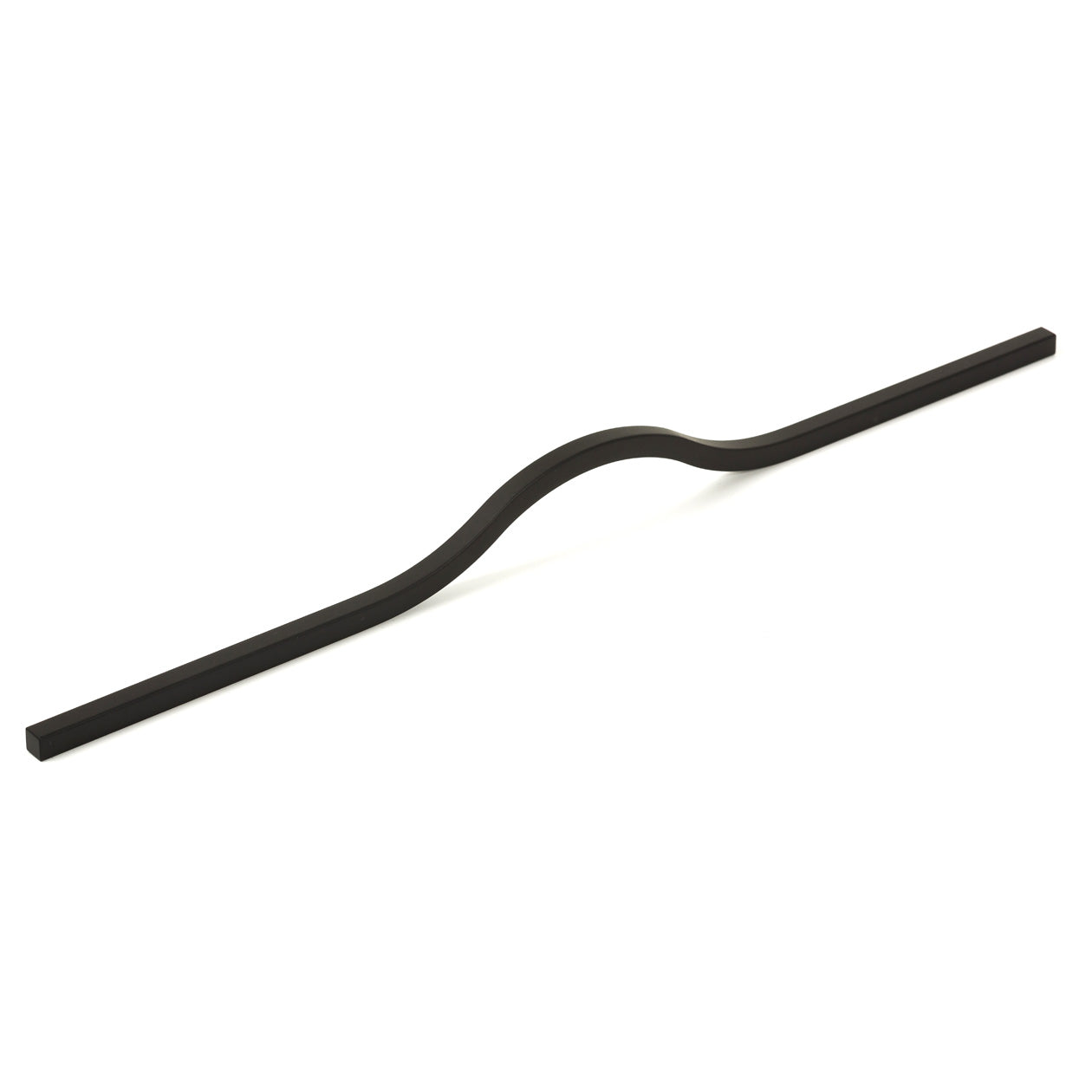 Momo BRAVE Bow Cabinet Pull Handles in black with a sleek, curved design for modern kitchen or furniture cabinets.