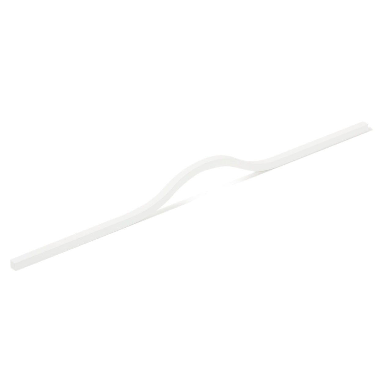 Momo BRAVE bow cabinet pull handle in white finish, featuring a sleek, curved design for kitchen or furniture drawers.