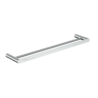 Parker: Double Towel Rail 600mm Polished Stainless Steel in Polished Stainless Steel