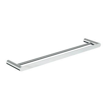 Parker: Double Towel Rail 600mm Polished Stainless Steel in Polished Stainless Steel