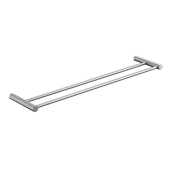Lawson Round Double Towel Rail 600mm PSS in Polished Stainless Steel