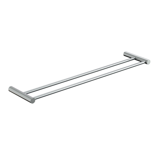 Lawson Round Double Towel Rail 600mm PSS in Polished Stainless Steel