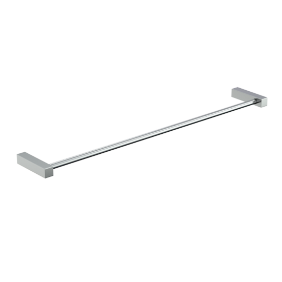 Paterson Square Single Towel Rail 600mm PSS in Polished Stainless Steel