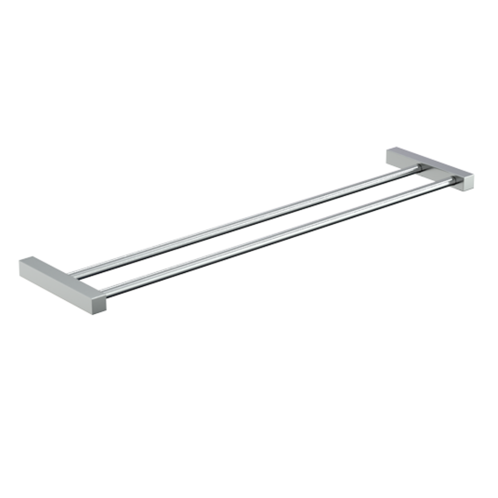 Paterson Square Double Towel Rail 750mm PSS in Polished Stainless Steel