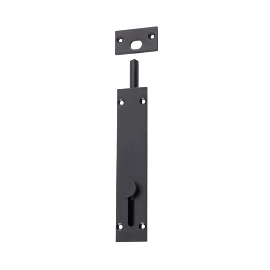 Barrel Bolt Reverse Matt Black L150xW32mm in Matt Black