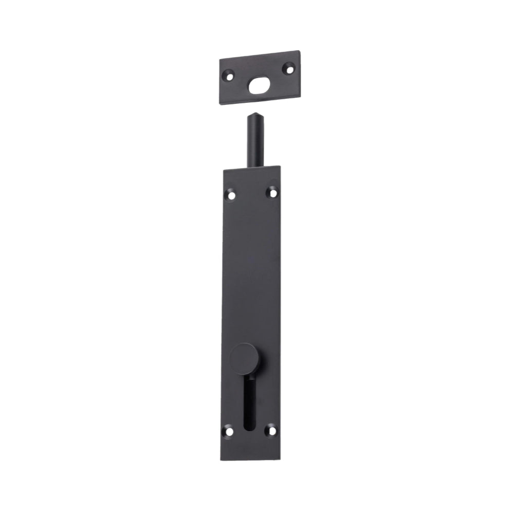 Barrel Bolt Reverse Matt Black L150xW32mm in Matt Black