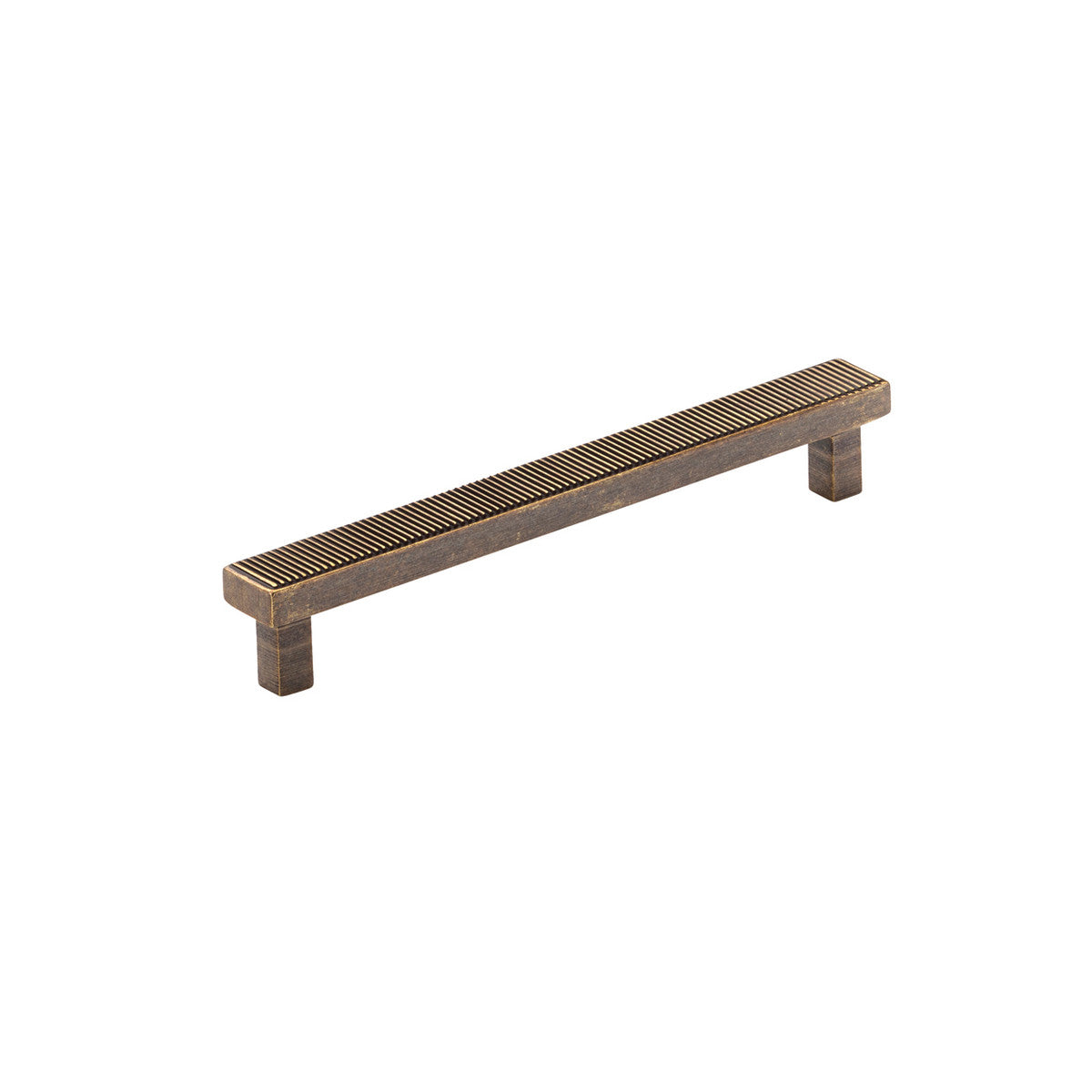 Momo Barrington bar cabinet pull handle in brushed nickel finish, showcasing sleek, modern design for furniture hardware.