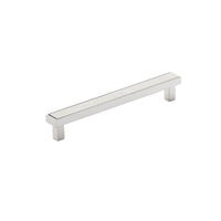 Momo Barrington bar cabinet pull handle in polished nickel finish, sleek metal hardware for furniture drawer or cabinet doors