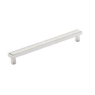 Momo Barrington bar cabinet pull handle in brushed nickel finish, sleek and modern design for furniture hardware.
