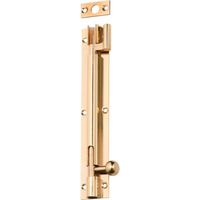 Barrel Bolt Offset Polished Brass L150xW25mm in Polished Brass