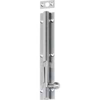 Barrel Bolt Long Throw Satin Chrome L150xW25mm Throw 30mm in Satin Chrome