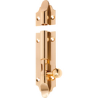 Tradco Victorian barrel bolt in black metal, showing its classic design for securing doors and windows.