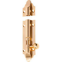 Tradco Victorian barrel bolt in black metal, showing its classic design for securing doors and windows.
