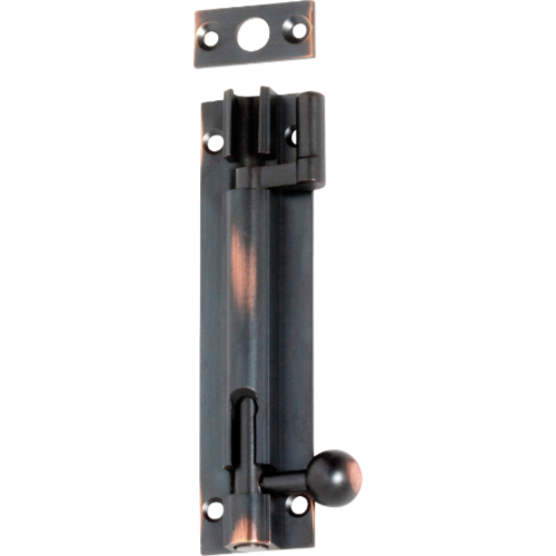 Barrel Bolt Offset Antique Copper L100xW25mm in Antique Copper