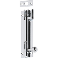 Barrel Bolt Offset Chrome Plated L100xW25mm in Chrome Plated