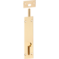 Barrel Bolt Reverse Polished Brass L150xW32mm in Polished Brass