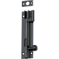 Barrel Bolt Offset Matt Black L100xW25mm in Matt Black