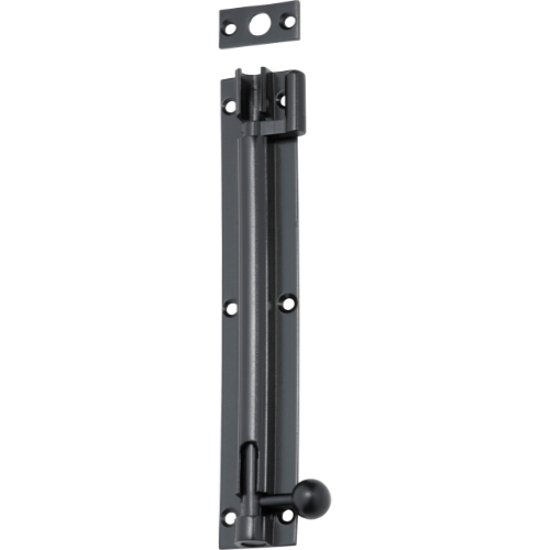 Barrel Bolt Offset Matt Black L150xW25mm in Matt Black