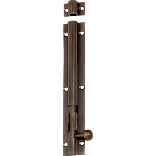 Barrel Bolt Antique Brass L150xW25mm Bolt 7.5mm in Antique Brass