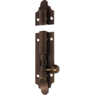 Tradco Victorian barrel bolt in brass finish, secure door latch with classic design and sturdy construction.