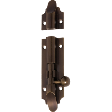 Barrel Bolt Victorian Antique Brass L100xW32mm Bolt 9mm in Antique Brass