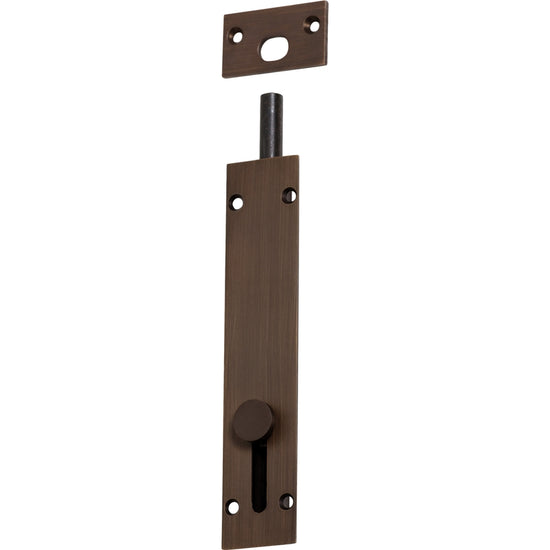 Barrel Bolt Reverse Antique Brass L150xW32mm in Antique Brass