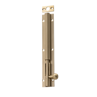 Barrel Bolt Long Throw Satin Brass L150xW25mm Throw 30mm in Satin Brass